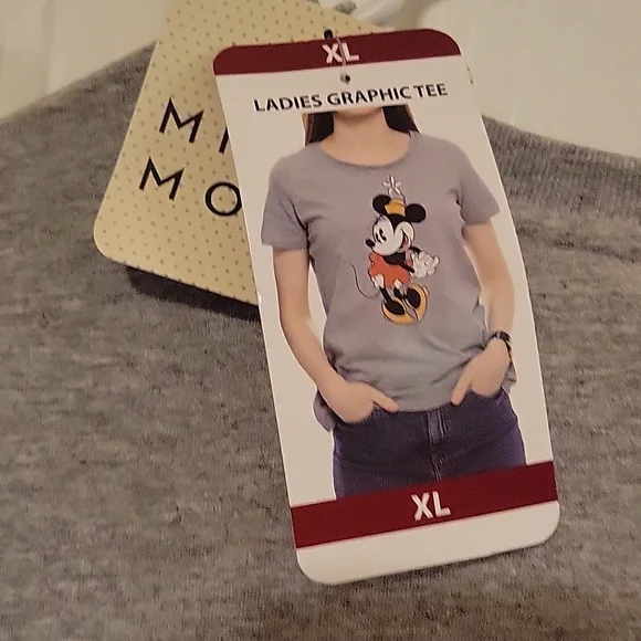 New Girls Disney Minnie Mouse T shirt. Gray background. Size Girls XL (10/12). - Picture 4 of 5